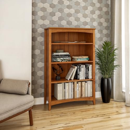 Shaker Style 4 Shelf Bookcase / Solid Wood / 48" High / Adjustable Shelving /, view 3