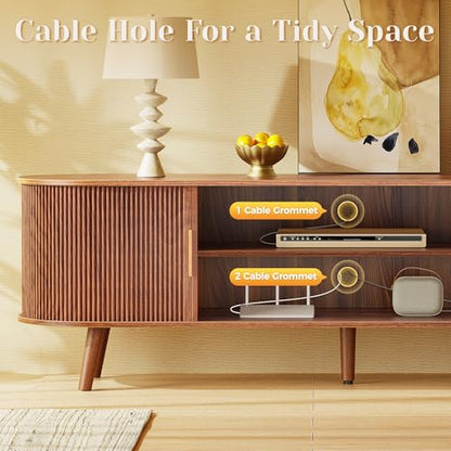 63 Inch Fluted TV Stand for TVs up to 55, 65 Inch, view 7