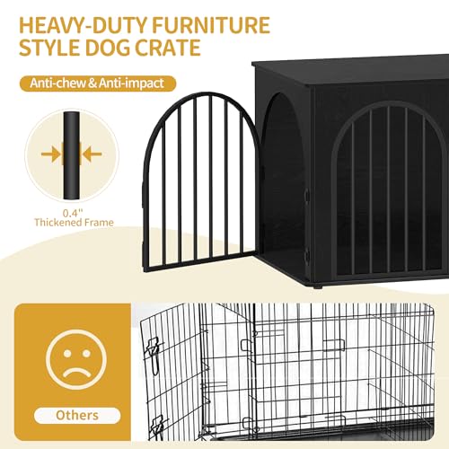 39.4 in Dog Crate Furniture,Dog Kennel Indoor for Medium/Large Dog, view 6