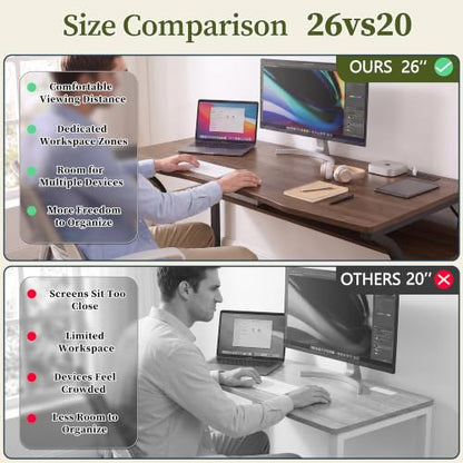 47 Inch Desk with Storage Shelf, One-Piece Desktop, Walnut, view 7