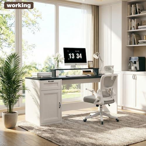 63" Farmhouse Executive Desk with Drawers, view 7