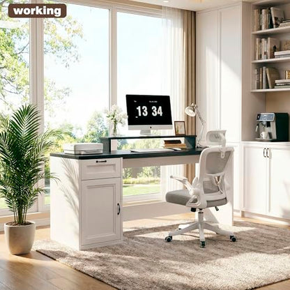 63" Farmhouse Executive Desk with Drawers, view 7