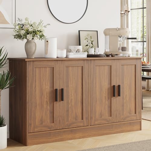 53" Rustic Brown Buffet Cabinet with Storage, view 2