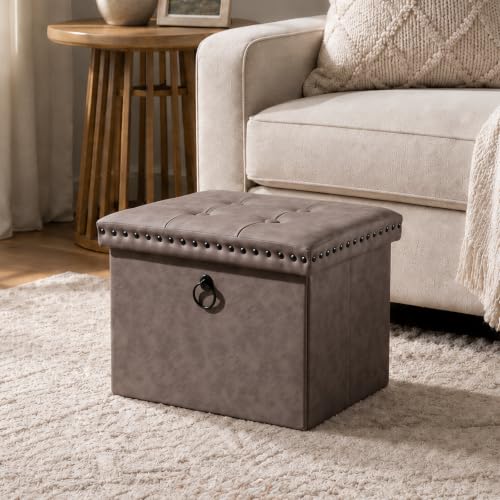 16x12x12 Inches Folding Cube Storage Ottoman, view 2