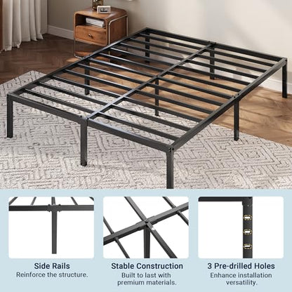 Black Full Size Bed Frame with Storage, view 8