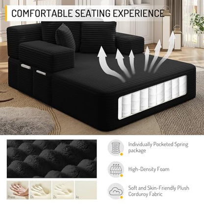70" Oversized Boneless Chaise Lounge Chair Indoor, view 7