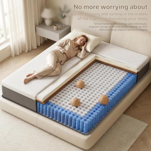 Full 12 Inch Hybrid Mattress in a Box, Medium-Firm, view 5