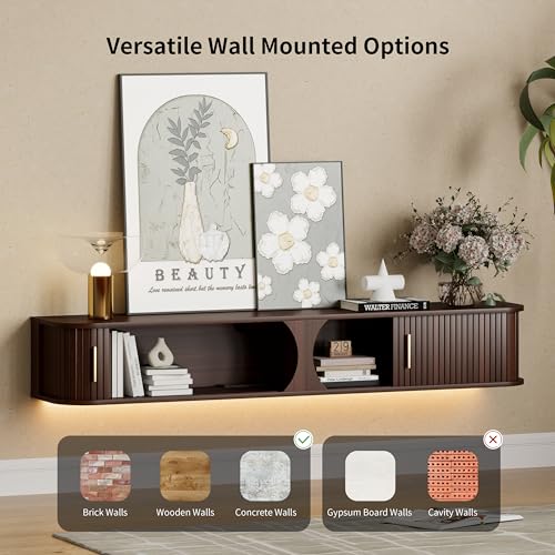 63" Floating TV Stand with Power Outlet for TVs up to 70", view 5