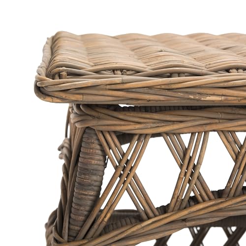 SAFAVIEH Home Collection Sora Natural Wicker Accent Table