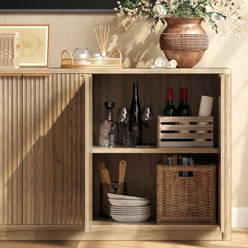 67" Oak Fluted TV Stand for TVs up to 75", view 5