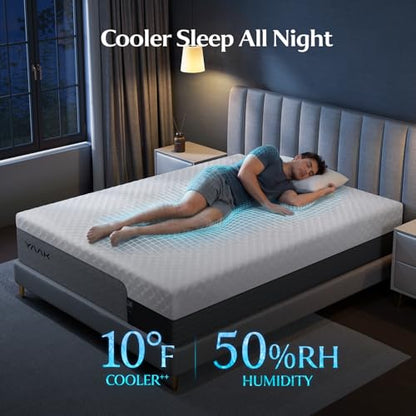 14 Inch King Size Memory Foam Mattress, Cooling Gel Made in USA, White, view 3