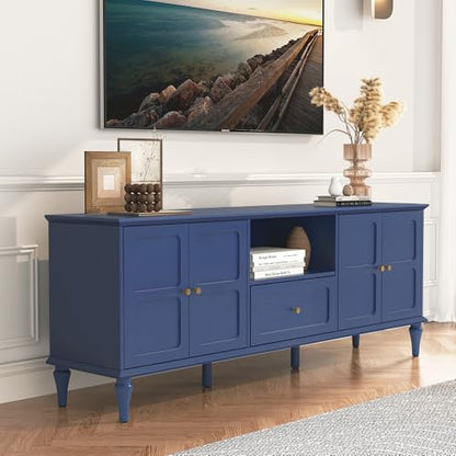67" Mid-Century Modern TV Stand for TVs Up to 75 Inches, Blue, view 7