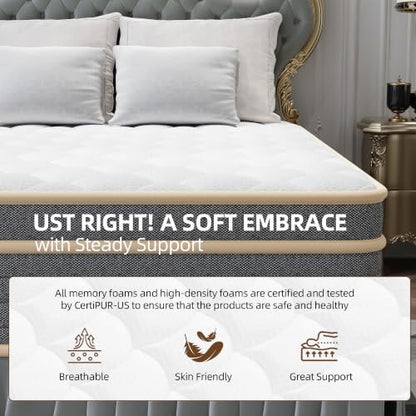 14 Inch Queen Size Mattress in a Box, Independent Pocket Spring, view 7