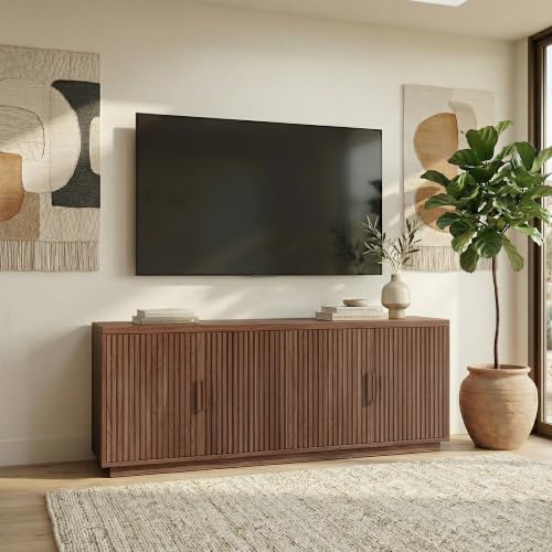 Henn&Hart 68" TV Stand for TVs up to 75", Medium Walnut, view 5