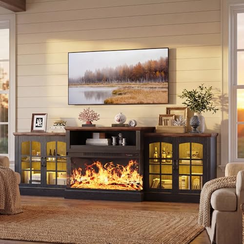 97" Farmhouse Fireplace TV Stand for TVs Up to 100", view 2