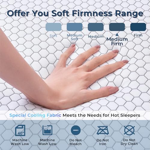 Odorless Foldable Mattress Twin Size 75" x 38" x 6", 6 Inch Medium Firm Folding Foam Mattress with Storage Bag, Fiberglass Free Trifold Memory Foam Mattress for RV, Guest Bed