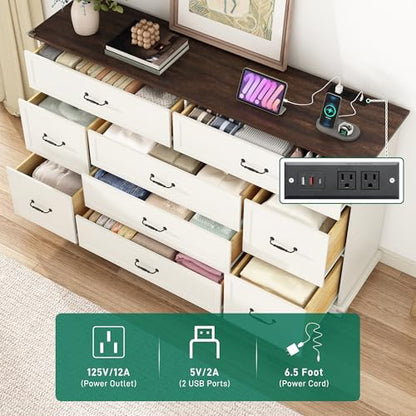 Farmhouse 9 Drawer Dresser for Bedroom, view 5