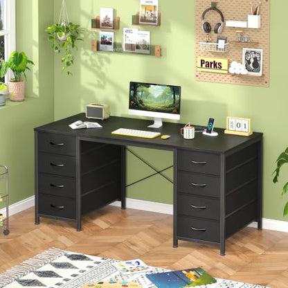 50 Inch Computer Desk with 8 Drawers for Home Office, Bedroom, Living Room, view 8