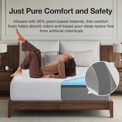 King Size Mattress in a Box, 14 Inch King Gel Memory Foam Mattress, view 6