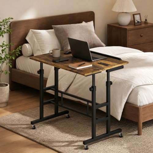 Height Adjustable Mobile Standing Desk with Built-in Power Outlets, view 5