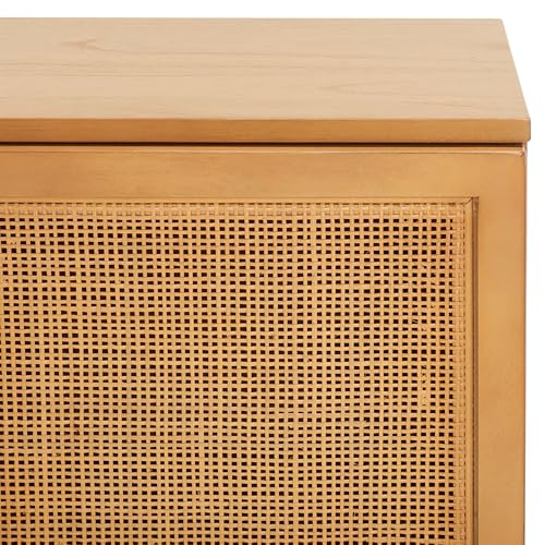 Safavieh Home Collection Zadie Coastal Natural/Black 1-Shelf Rattan Entertainment Stand up to 60" Flatscreen TV Media Unit