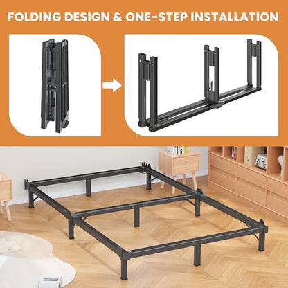 Metal Bed Frame Full 8 Inches for Box Spring, 9-Legs Support Basics, view 5