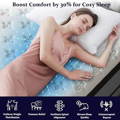 Firm King Mattress 12 Inch, Luxury Hotel Level King Size Mattress in a Box with Gel Memory Foam & Individual Pocket Springs, Upgraded Strong Edge Support, Fiberglass-Free