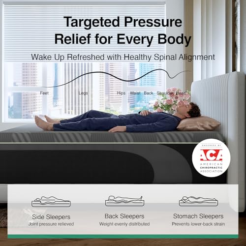 14 Inch Queen Mattress, Queen Memory Foam Mattress with AiryFlow Cooling System for Cool Night, Pressure Relief, Ergonomic Support for Spinal Alignment, CertiPUR-US Certified, Medium Firm