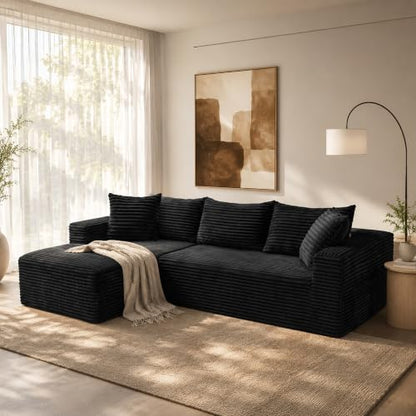 96" Cloud Boneless Sectional Couches with Chaise for Living Room