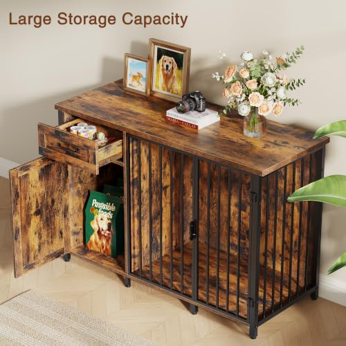 Spacesea 30" Dog Crate Furniture with Storage Drawers and Cabinet, view 5