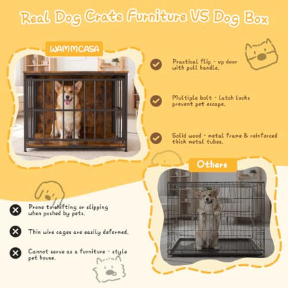 31.5IN Dog Crate Furniture, Wooden Dog Kennel with Flip-Up Door, view 4