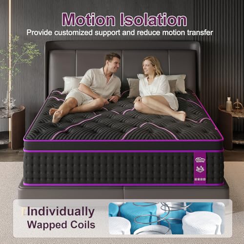 Queen Mattress 12 Inch Hybrid, Cooling-Gel Foam & Pocket Springs, view 3