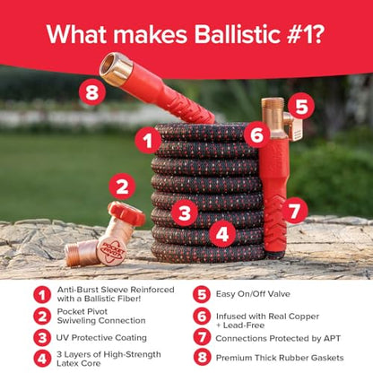 Ballistic 100 FT Expandable Garden Hose, No-Kink, As Seen on TV, view 5