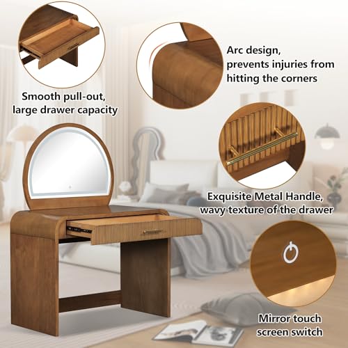 Majnesvon Elegant Espresso Makeup Vanity, view 7