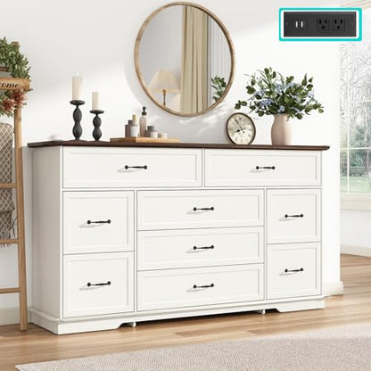 Farmhouse 9 Drawer Dresser for Bedroom, view 2