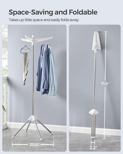 Clothes Drying Rack, 61.6-Inch Drying Rack, 3 Rotatable Arms, view 4
