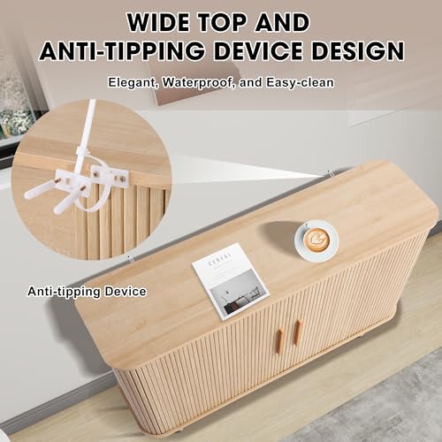 47" Sideboard Buffer Cabinet with Fluted Slide Doors, view 6