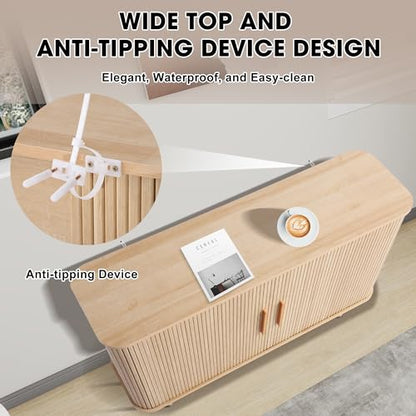 47" Sideboard Buffer Cabinet with Fluted Slide Doors, view 6