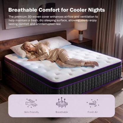 10/12/14 Inch Hybrid Mattress, view 6