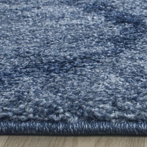 SAFAVIEH Retro Collection Accent Rug - 3' x 5', Blue & Dark Blue, Modern Abstract Design, Non-Shedding & Easy Care, Ideal for High Traffic Areas in Entryway, Living Room, Bedroom (RET2144-6570)
