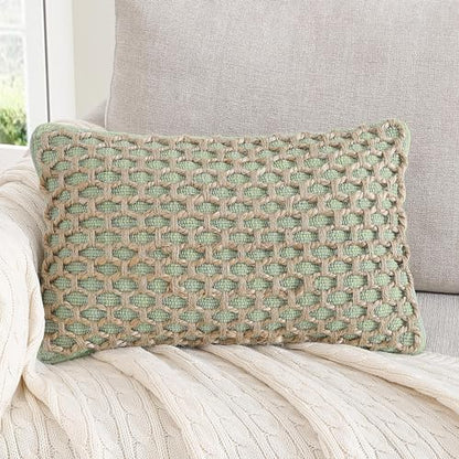 Jada Decorative Throw, Includes Accent, Premium Woven Design, Living Room Décor, (1) 12" x 20" Pillow Cover with Insert, Sage Green