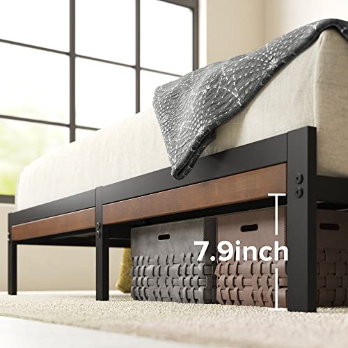 Zinus Kai Bamboo and Metal Platform Bed Frame with Headboard, Brown, Full, view 5