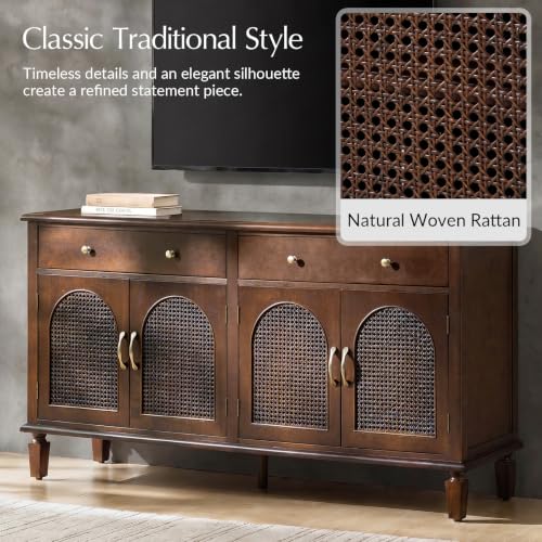 Sideboard Buffet Cabinet, 63'' Storage Cabinet with Adjustable Shelves, view 6
