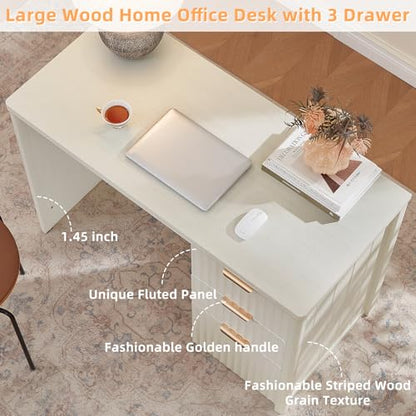 Office Desk 48" with 3 Drawers Storage File Cabinet, view 7