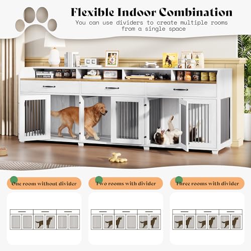 95" Dog Crate Furniture, Multi-Functional TV Stand with Storage, view 6