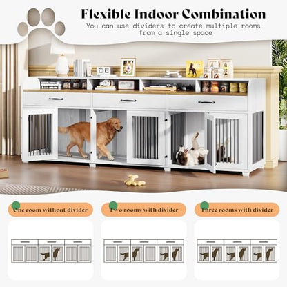 95" Dog Crate Furniture, Multi-Functional TV Stand with Storage, view 6