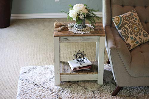 White combo end table, view 3