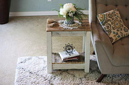 White combo end table, view 3