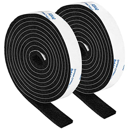 Felt Strips with Adhesive Backing, Felt Tape with Adhesive Backing, Felt Furniture Strips 2 Pack Roll 1/2x 60 Inches Black, Felt Strips for Furniture