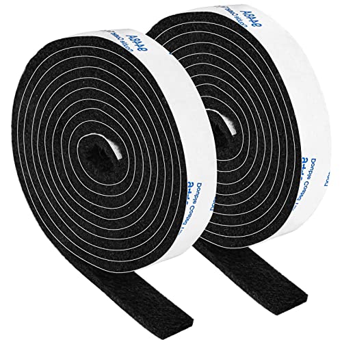 Felt Strips with Adhesive Backing, Felt Tape with Adhesive Backing, Felt Furniture Strips 2 Pack Roll 1/2x 60 Inches Black, Felt Strips for Furniture